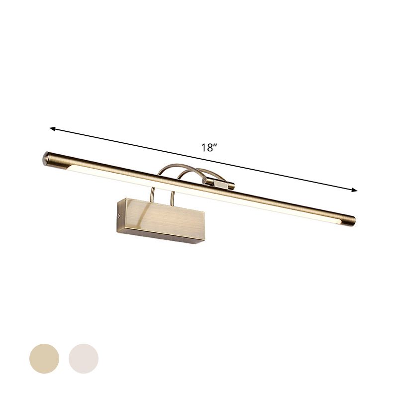 Slanke ijdelheid verlichting ideeën moderne metallic messing/nikkel afwerking led sconce lamp armatuur in warm/wit licht