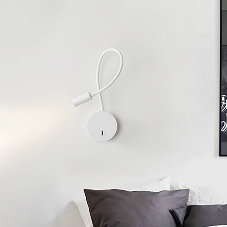 Modern Metallic Reading Lamp Household Wall Sconce Fixture with Adjustable Arm for Bedroom