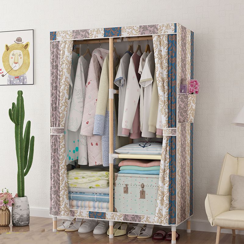 Modern Style Wardrobe Armoire Meringue Wood Frame Wardrobe,33.5"L x 17.7"W x 63"H