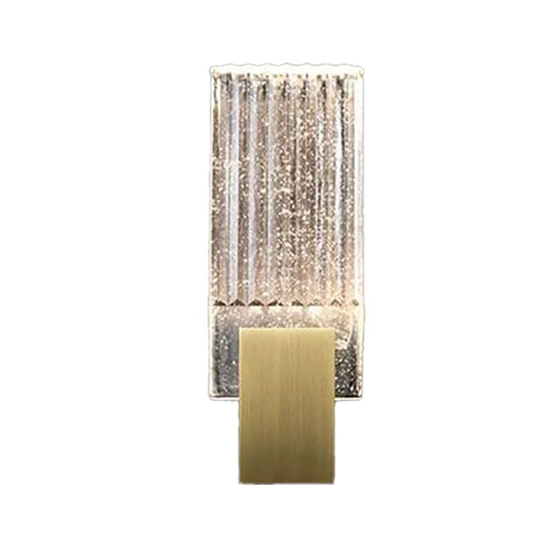 Light Luxury Wall Light Rectangle Shape Wall Lamp with Crystal Shade for Bedroom