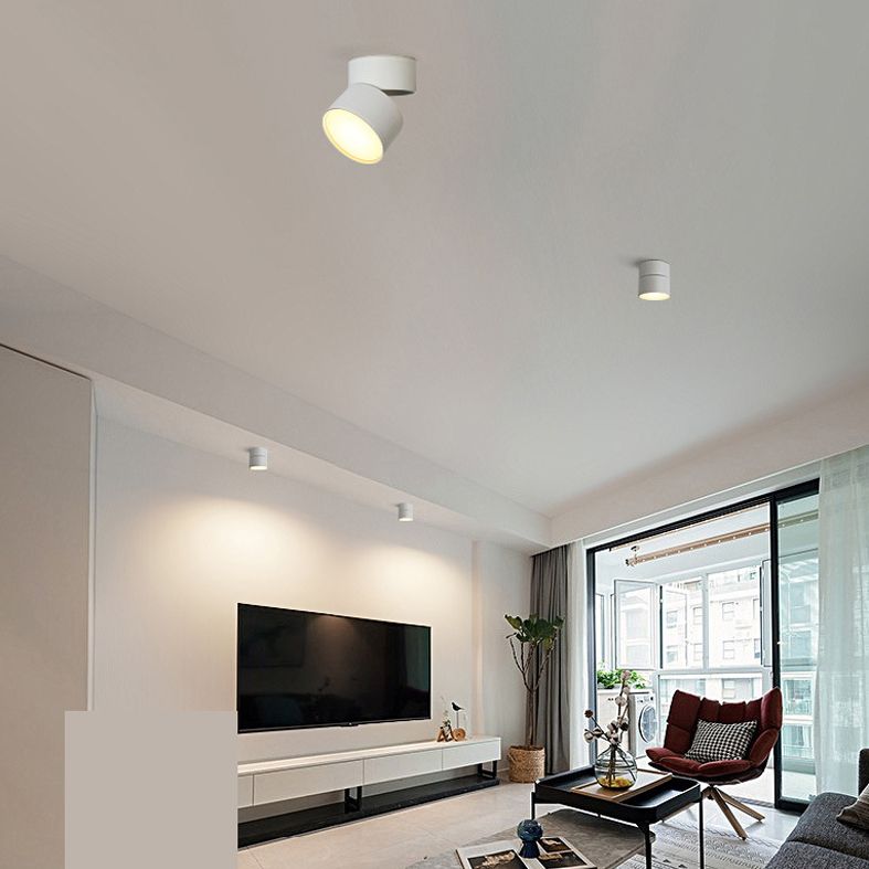 Cylinder Metal Ceiling Flush Mount Light Modern Style LED Ceiling Mounted Fixture