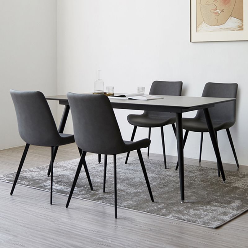 Chaises d'appoint en simili cuir de style Glam, chaise de salle à manger sans accoudoirs à dossier solide pour un usage domestique