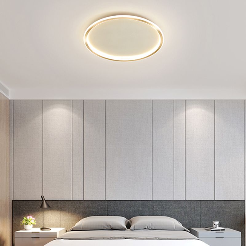 Iluminación integrada de una sola luz moderna con techo circular metálico