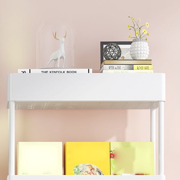 Modern Style Bookshelf Open Back Vertical Bookcase with Caster Wheels