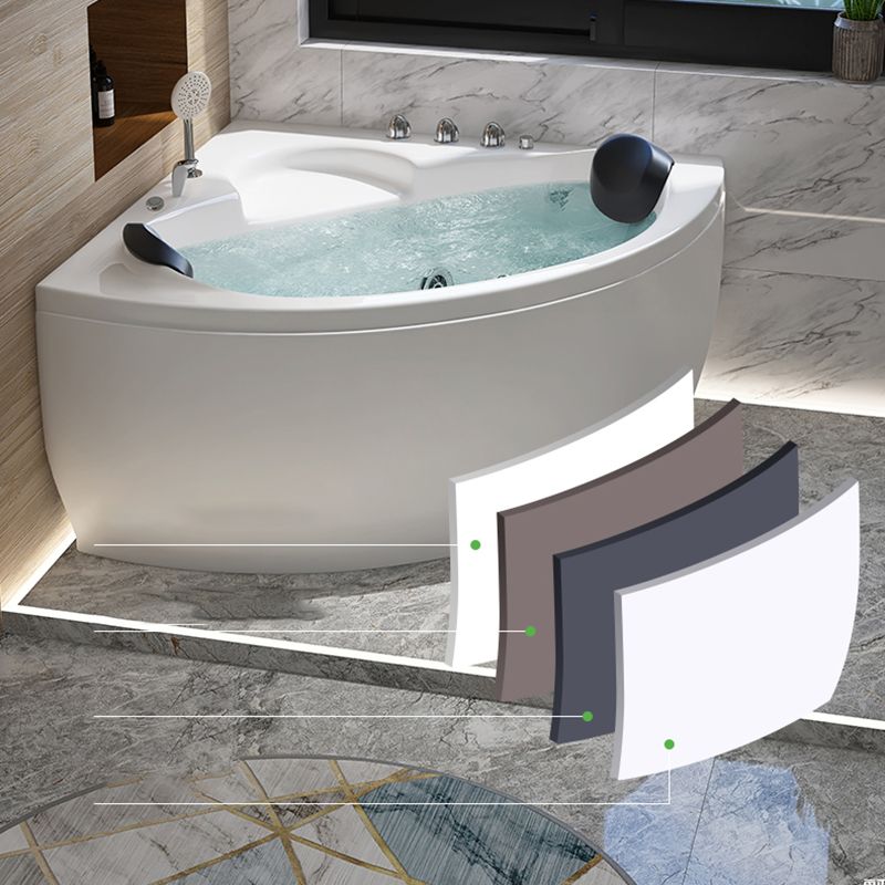 Modern Corner Acrylic Bathtub Air/Whirlpool Bathtub with Drain and Overflow Trim