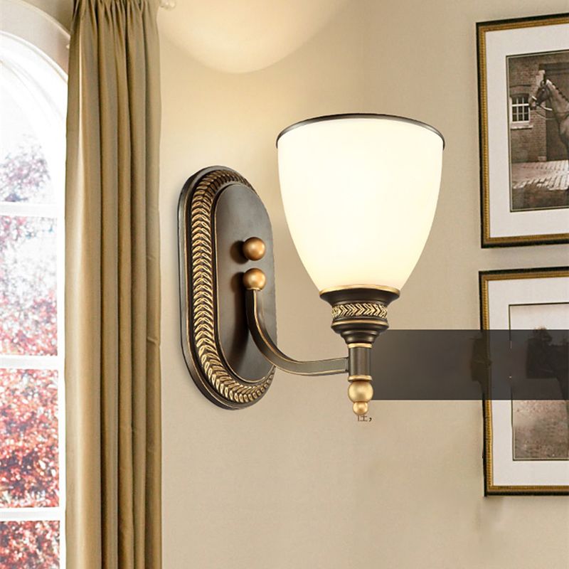 1 Light Bell Wall Mounted Light Fixture Industrial Style Metal Wall Sconce Lights