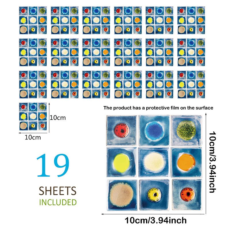 Circle Pattern Adhesive Wallpaper Panels Contemporary Vinyl Wall Art for Kitchen