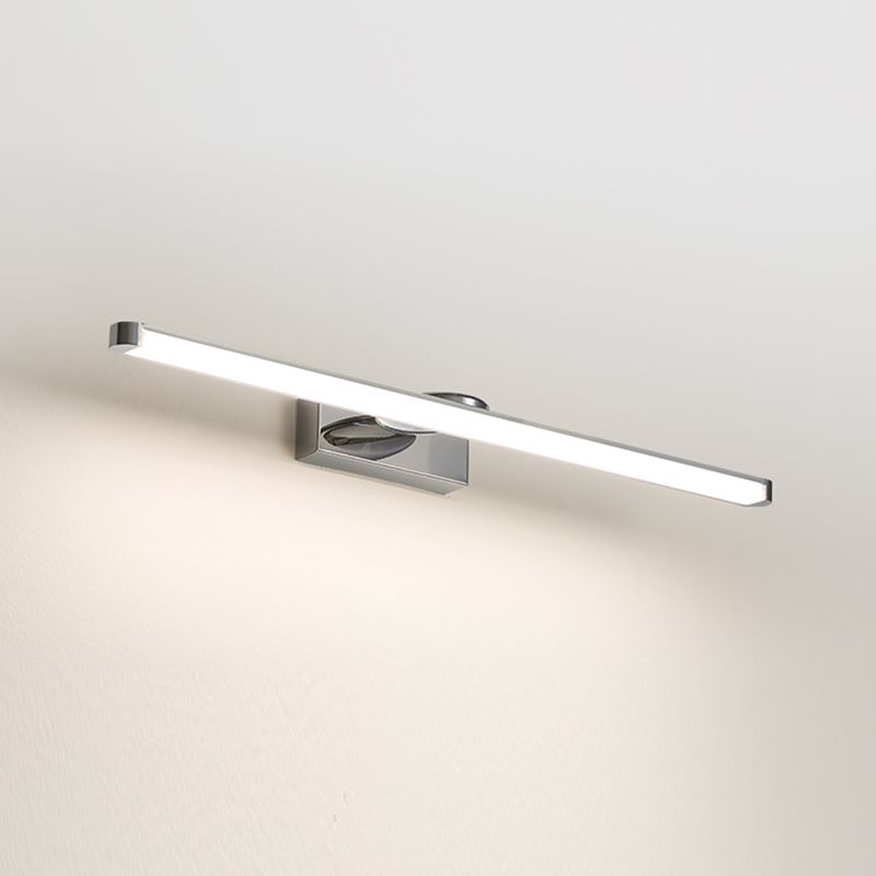 Modern Vanity Lighting Metal Wall Light Fixture in Silver for Bathroom