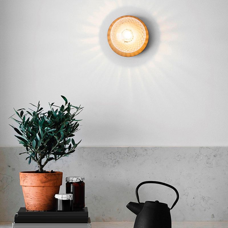 Modern Wall Sconce Metal Ball Shape Vanity Lamp with Glass Shade for Bathroom