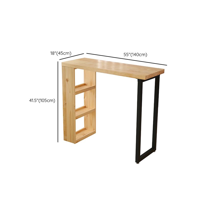 Indoor Contemporary Bar Dining Table Rectangle Pine Wood Bar Table