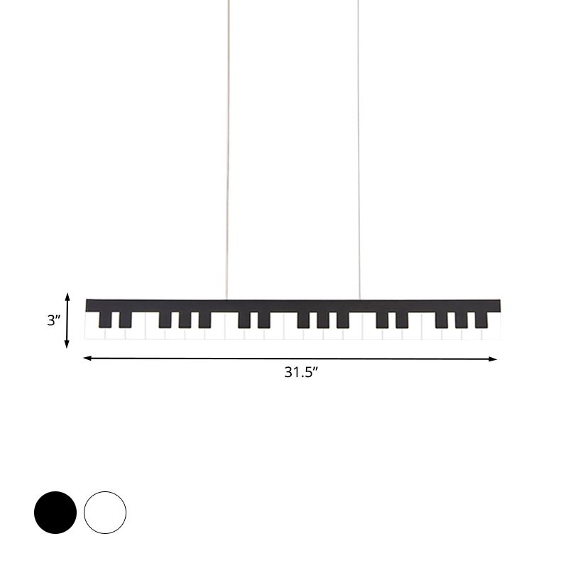 Piano Blanc / Black Forme de clé Pendant