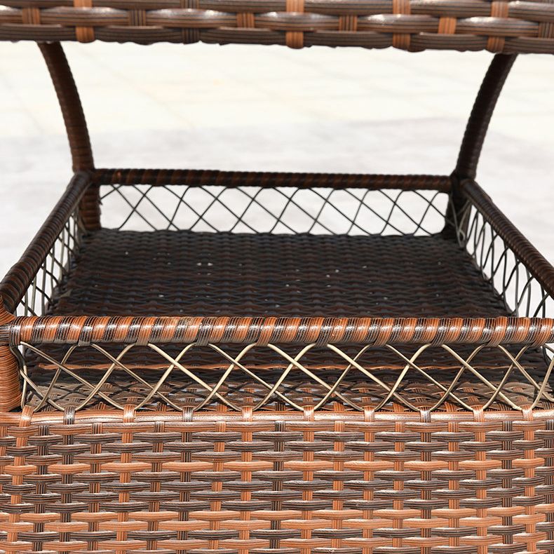 Modern Tempered Glass Outdoor Table Set 1/5 Pieces Dining Table with Rat Base