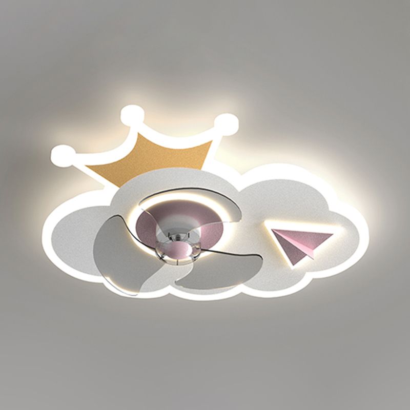 Metal Forma unica ventilatori per bambini in stile per bambini Multi-Lights Aibello del ventilatore a soffitto