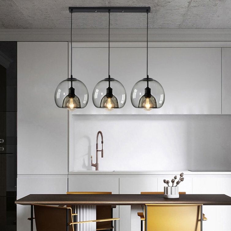 Modern Simplicity Round Cluster Pendant Light Glass Hanging Light for Living Room