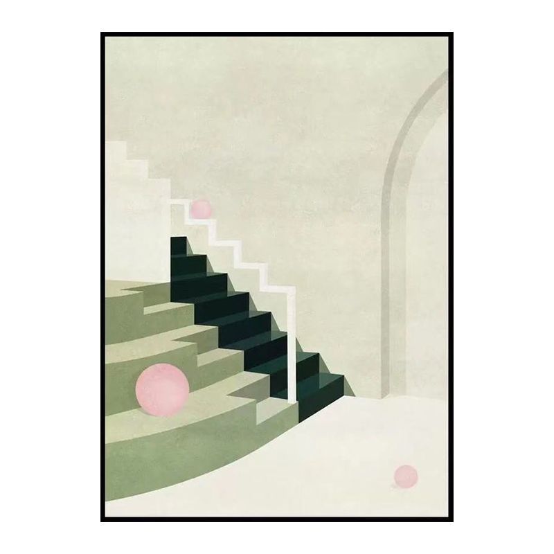 Contemporary House Interior Painting in Soft Color Textured Wall Art for Guest Room