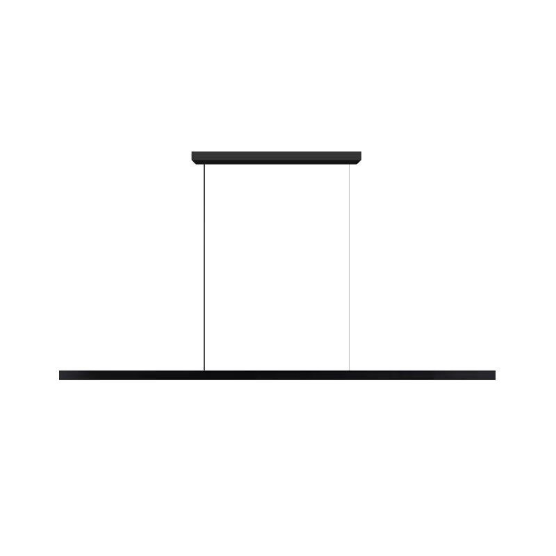 Minimalism Linear LED Island Light Fixture in Black for Dining Room