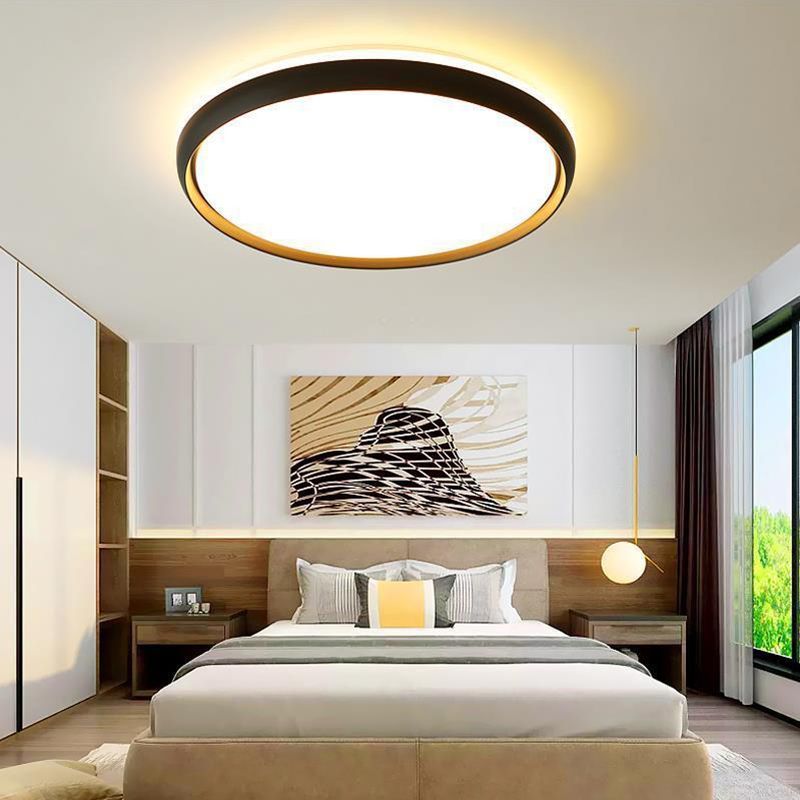 Round Led Flush Mount Ceiling Light Modern Minimalist Macaron Style Living Room Bedroom Corridor Balcony Aisle Energy-saving Lighting