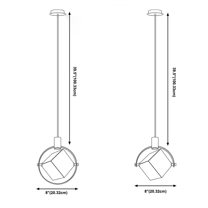 Geometrische hangende verlichtingsarmaturen Moderne gouden suspensie hanglampen met heldere kristalschaduw