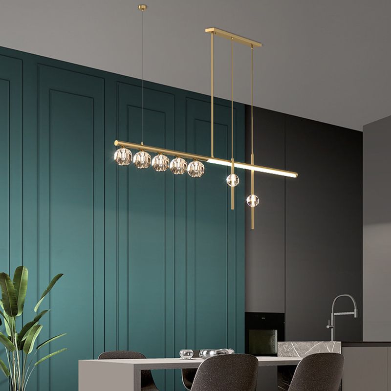 5/6/7/8-Light Kitchen Island Lighting Golden Modern LED Island Pendant Lighting