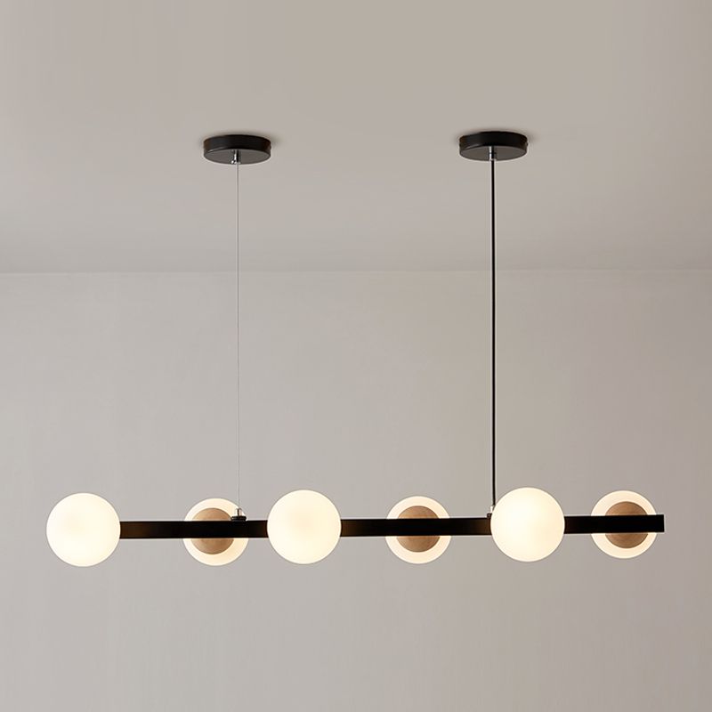 Brown Hanging Ceiling Light White Glass Modern Island Lamps for Dining Room