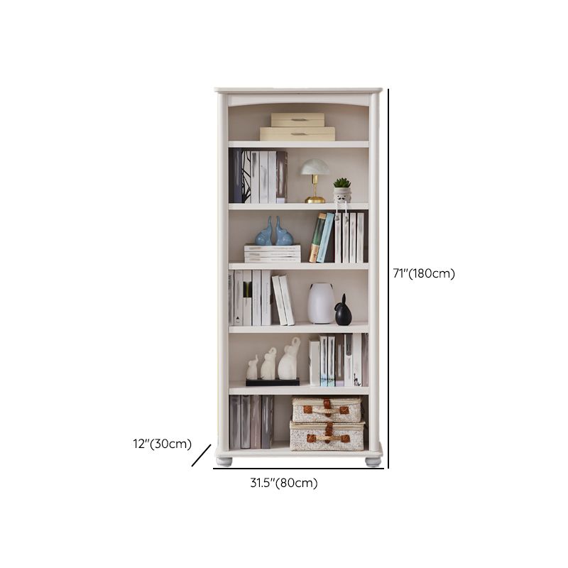 Pure White Standard Bookcase Contemporary Wooden Bookshelf with Shelves