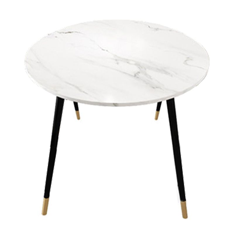 Ronde vorm Moderne eettafel Witte toon vaste tafel met gesinterde steen