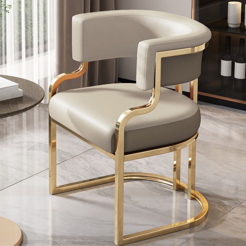 Upholstered Dining Chairs Glam Style Open Back Dining Chair for Dining Room