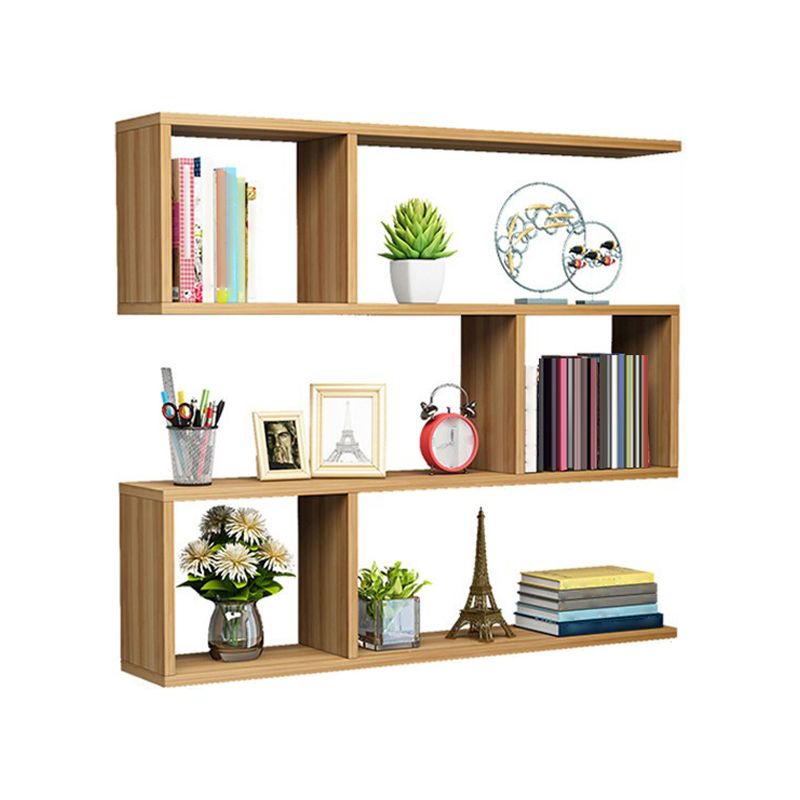 Modern Artificial Wood Bookcase, Geometric Bookshelf for Any Room