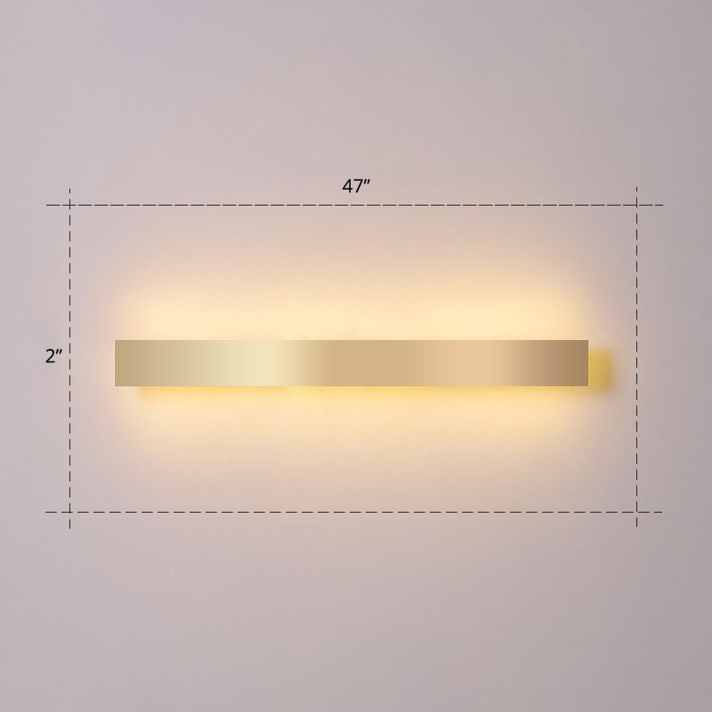 Aluminium staafvormige spoelwand SCONCE Minimalistisch goud vergulde LED -wandlampje voor woonkamer