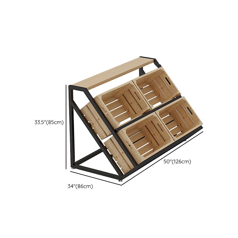 Freestanding Wooden Wine Rack Bottle Industrial Bottle Rack in Natural Wood