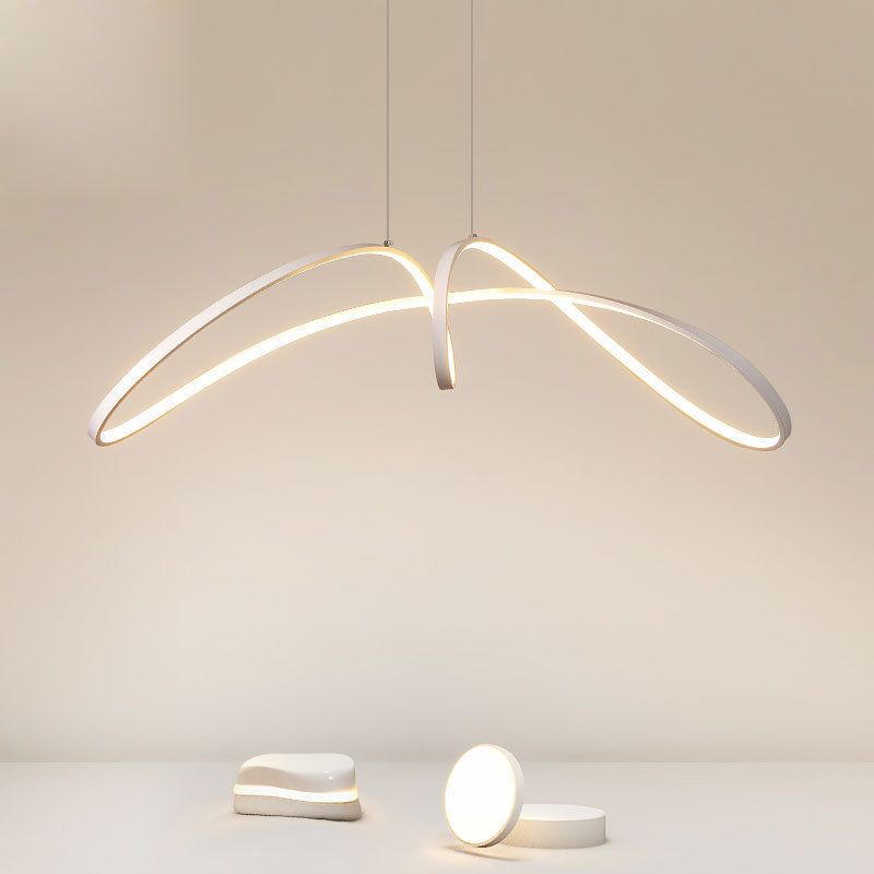 LED White/Black Ceiling Light Contemporary Kitchen Island Lighting for Room