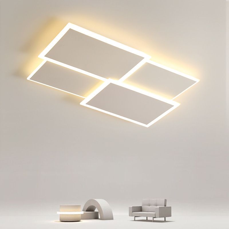 Modernism White Flush Mount Lighting Unique Ceiling Light with Acrylic