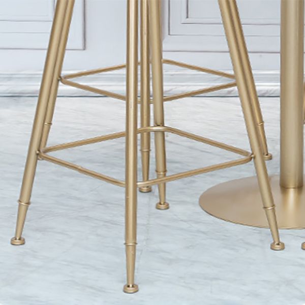 Nordic Bar-stool Round Seat Counter Bar Stool with Metal Legs