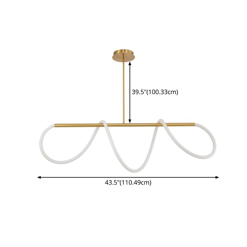 Luci a sospensione contemporanea per l'Isola Linear Linear Isola Luci dell'isola sospesa in oro