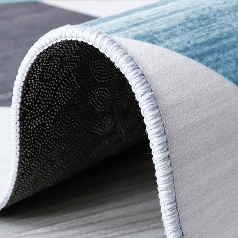 Ausgefallener grauer, moderner Teppich, farbblockierter Polyester-Teppich, rutschfester Teppich für die Inneneinrichtung