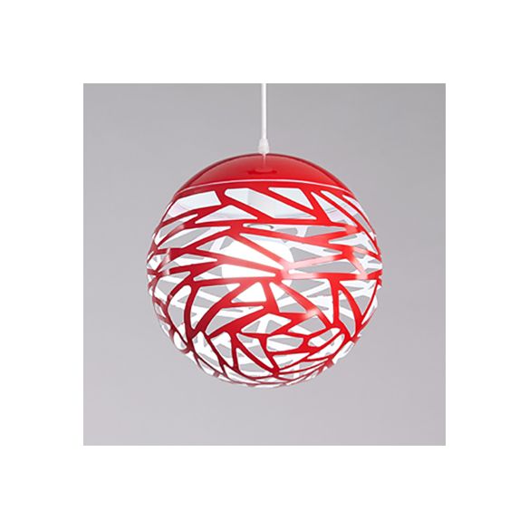 8"/12" W Stenciled Metal Shade Pendant Light Contemporary 1 Light Dining Room Hanging Light in Black/White