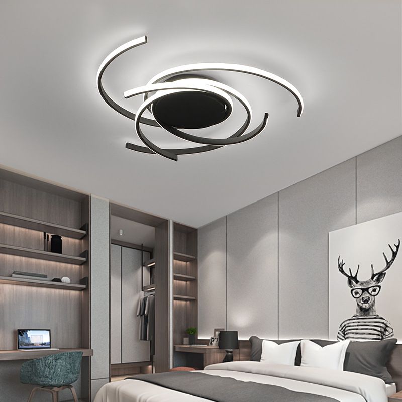 Moderne stijl spiraalvormige inbouw plafondlamp Metaal LED slaapkamer plafondlamp