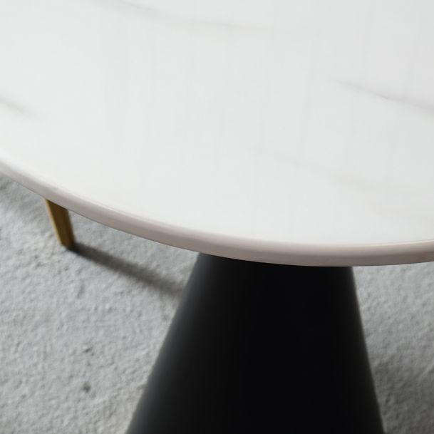 Metal Traditional Luxury Round Table Marble Top Indoor Table with Pedestal