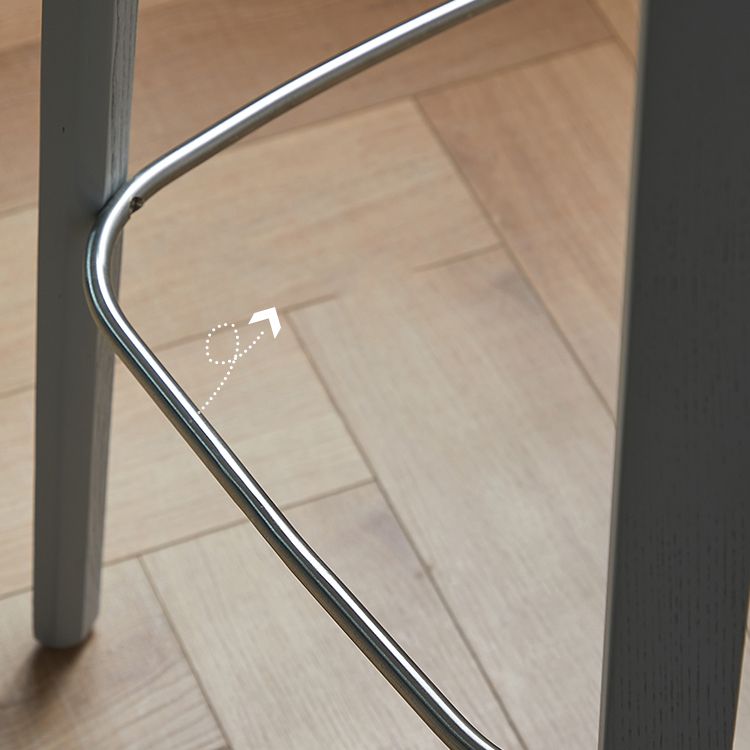 Indoor Armless Low Back Bar Height Stool Beech Solid Wood Bar Stool