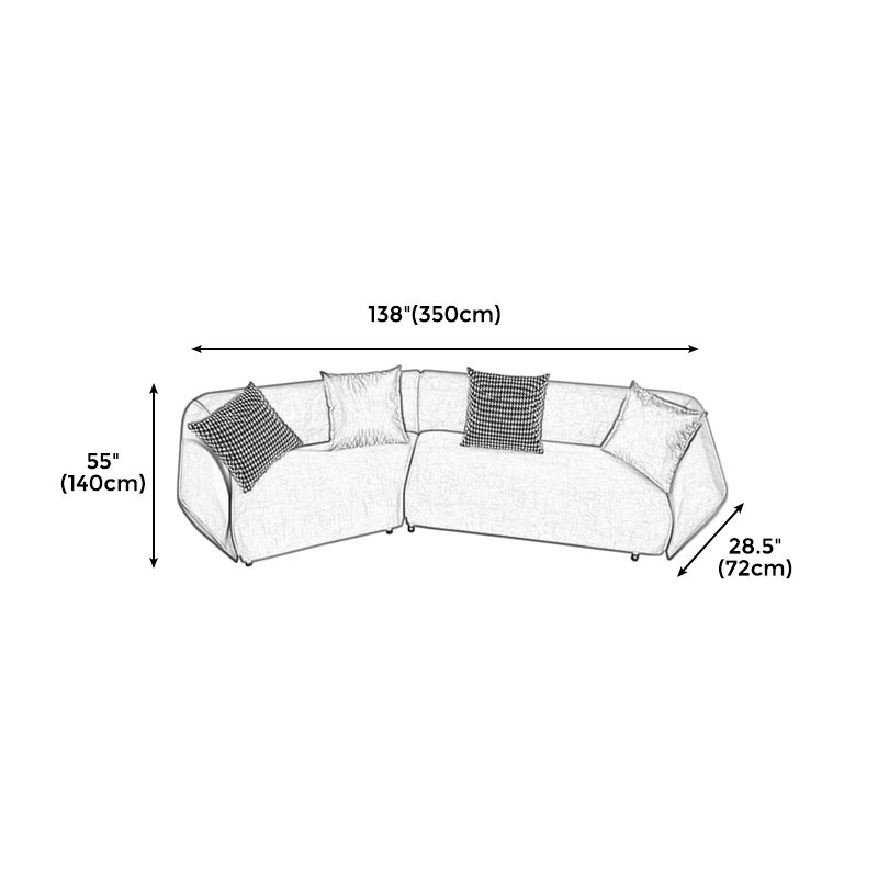 28.3" Linen/Microfiber/Faux Leather Square Arm Sofa& Chaise Lounge for Living Room