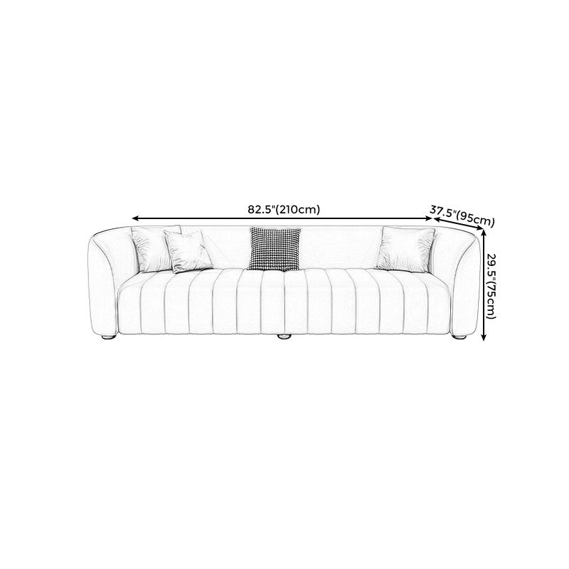 Beige Faux Leather Straight Arm Sofa/Sectional with Stain-Resistant and Wear-Resisting