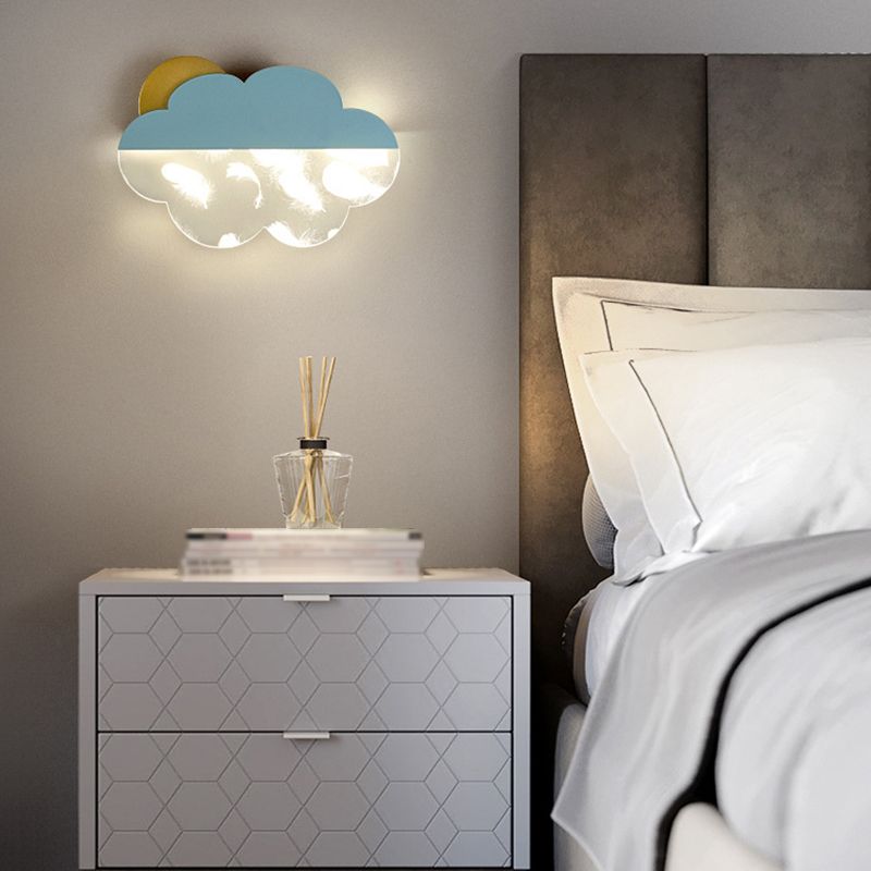Lampada da parete a parete a forma di nuvola in metallo a 1 luci a parete montata a parete