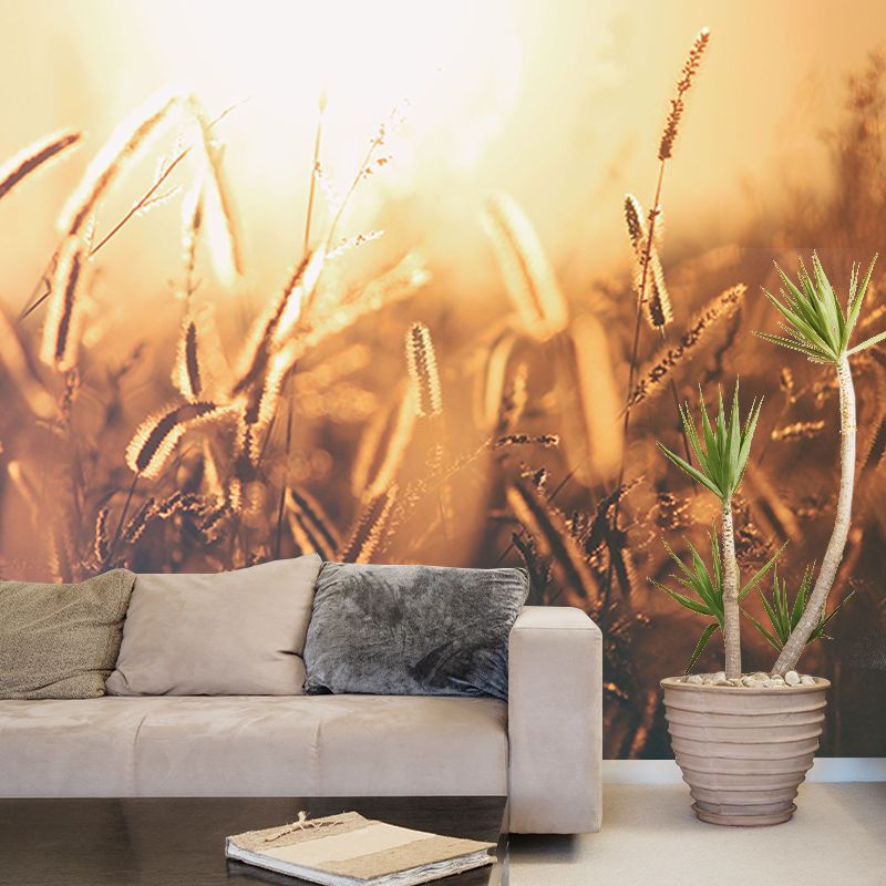 Modern Style Mural Wallpaper Wheat Field Environment Friendly Bedroom Wall Mural