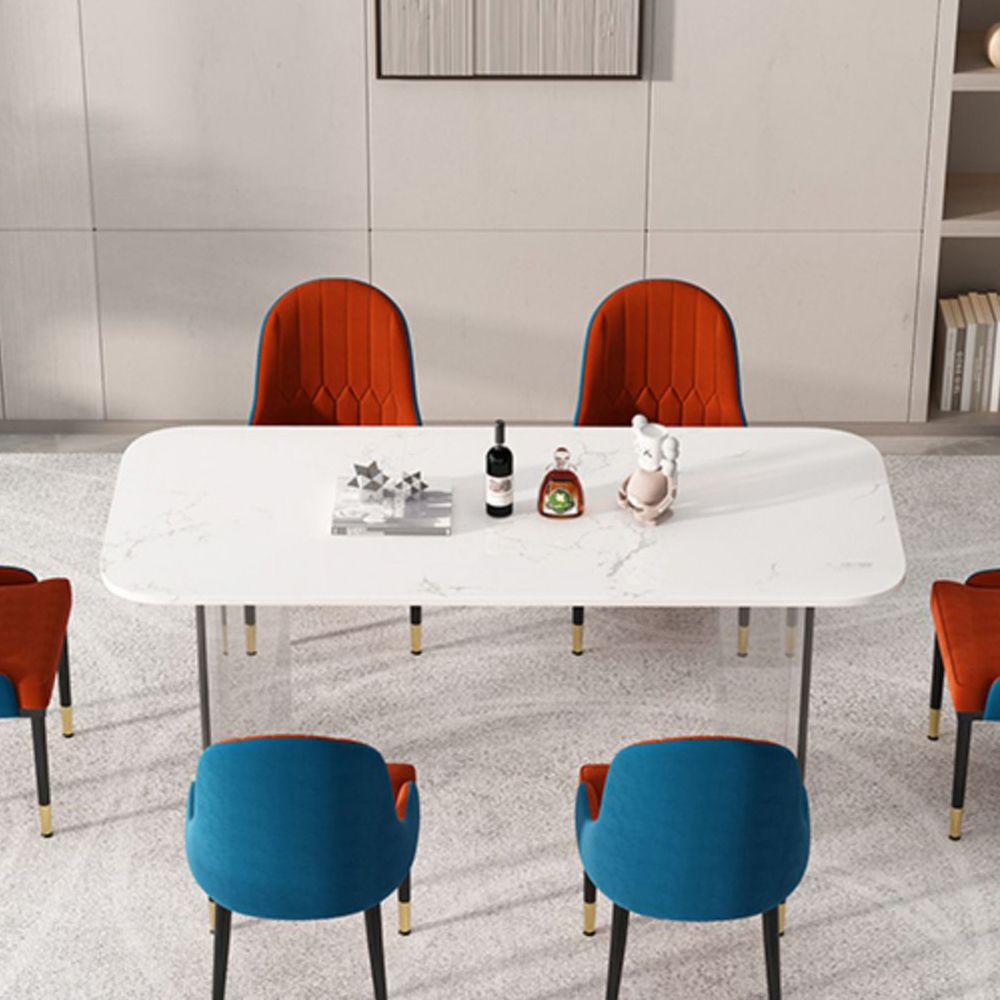 1/2/5/7 Pieces Modern Dining Set with Rectangle Table and Red Chairs Dinette Set