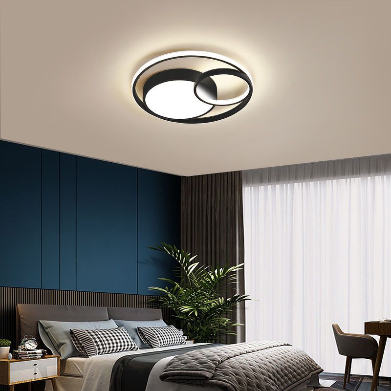 Moderne Schlafzimmer-Deckenleuchte, runde Metall-Umgebungsbeleuchtung, LED-Unterputzleuchte