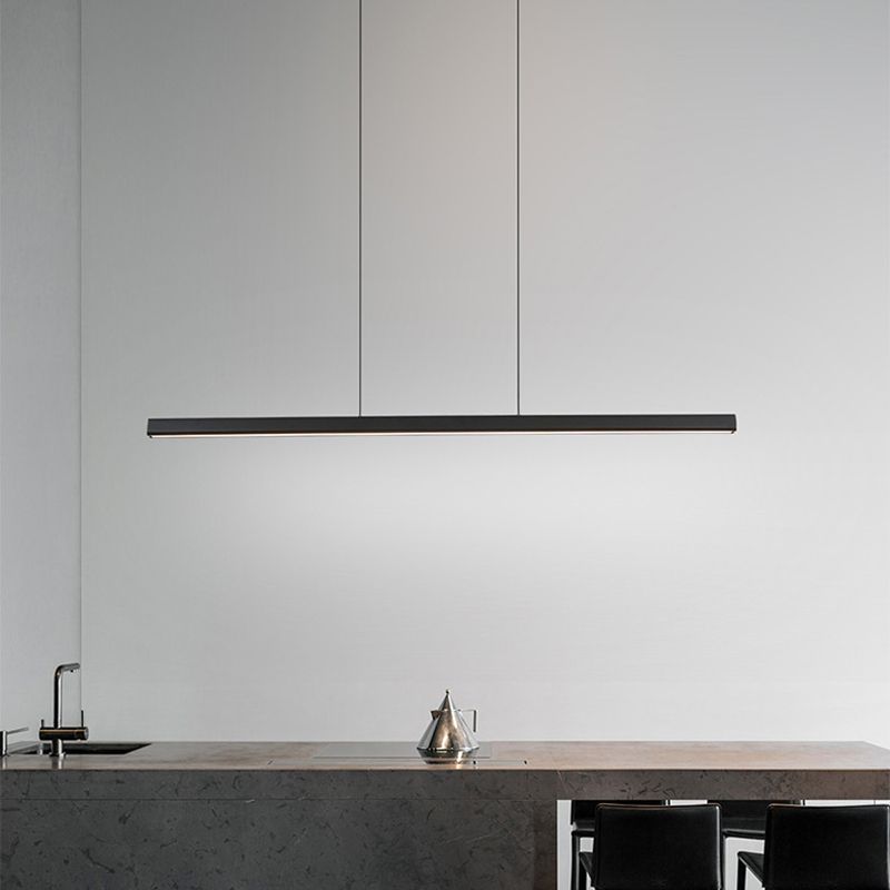 Mental Linear Hanging Light Kit Modern Pendant Lighting in Black