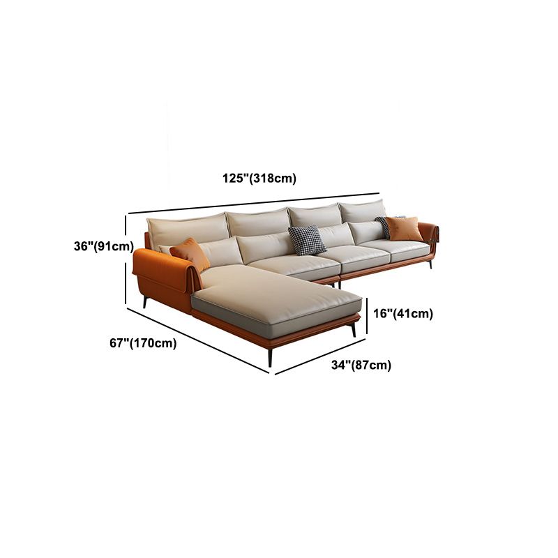 Modern Faux Leather Sectioanl with Pillow Back and Pillow Top Arms