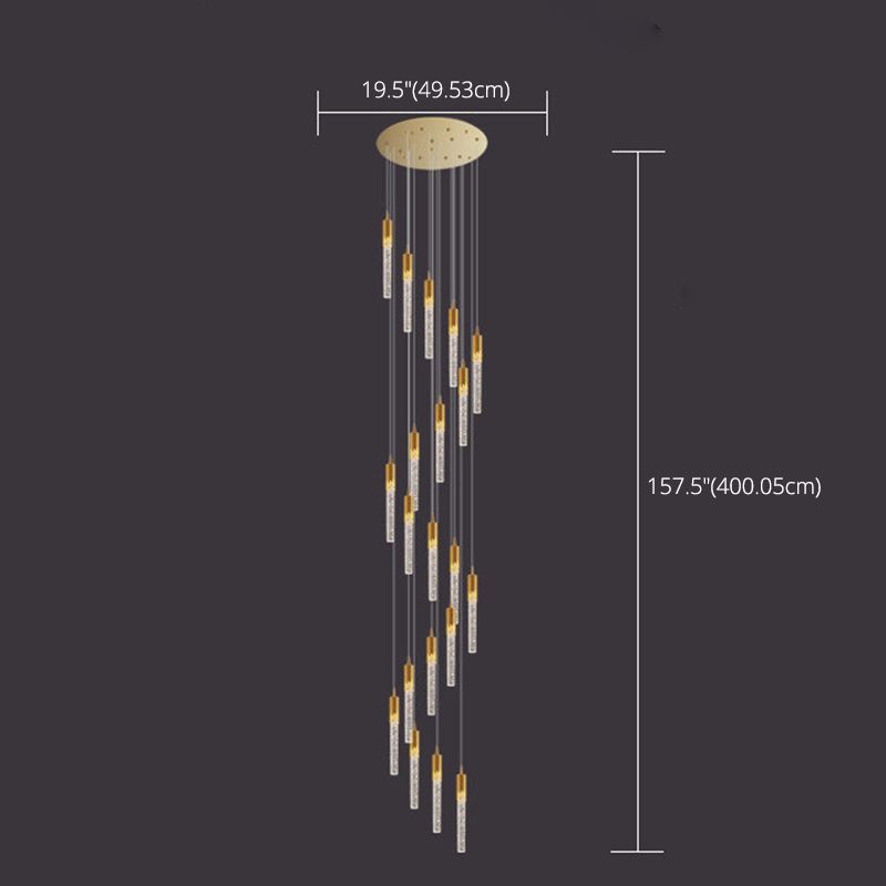 Column Hanging Light Fixtures Post-Modern Aluminum Ceiling Pendant for Living Room