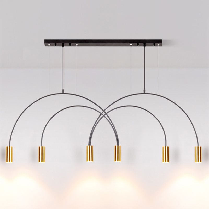 Cylinder Island Lights Contemporary Metal Island Chandelier Lights for Kitchen