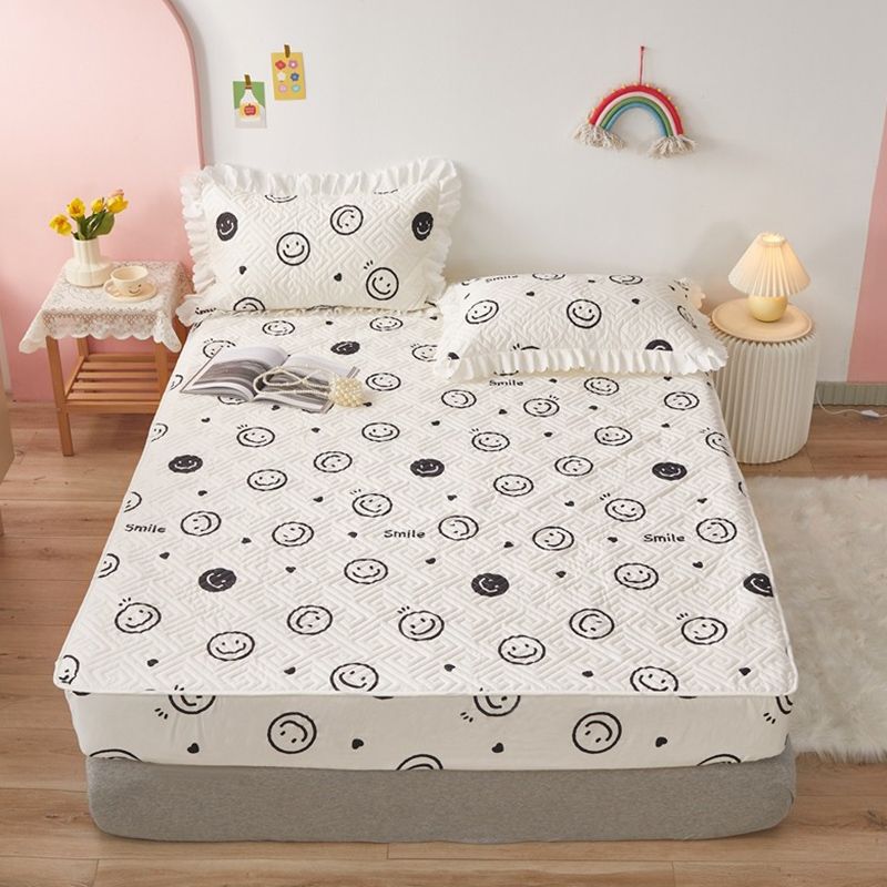 Fitted Sheet Cotton Floral Printed Breathable Ultra Soft Wrinkle Resistant Bed Sheet Set